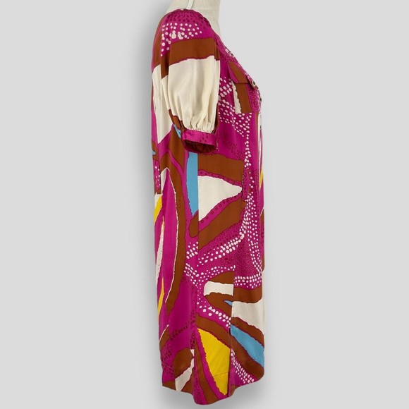 DVF Diane von Furstenburg Womens Margot Silk Printed Button Front Shift Dress 6 - Picture 5 of 16